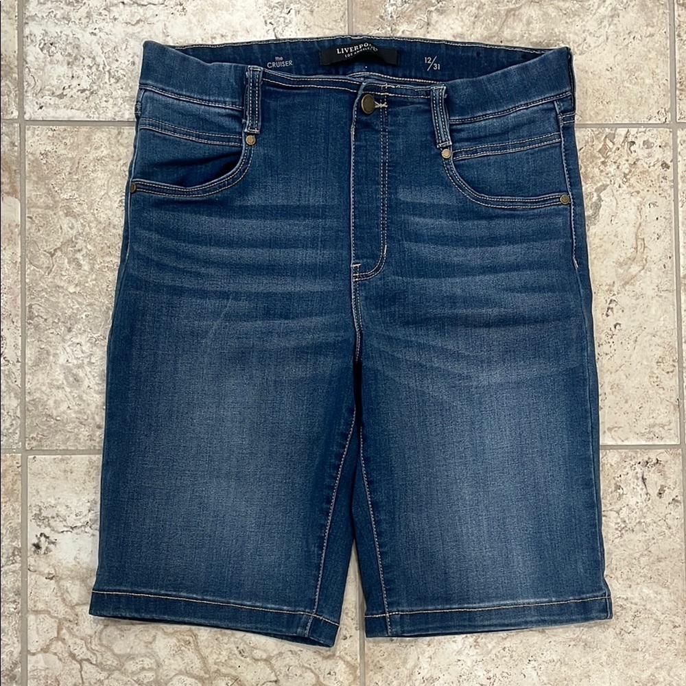 Liverpool Blue Jean Shorts Relaxed Fit